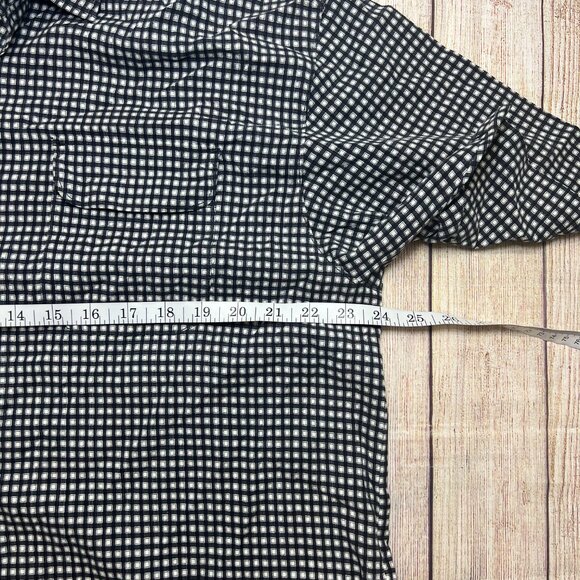 Tommy Bahama Mens Silk Shirt M Black White Geometric Check Short Sleeve Camp - Picture 5 of 13